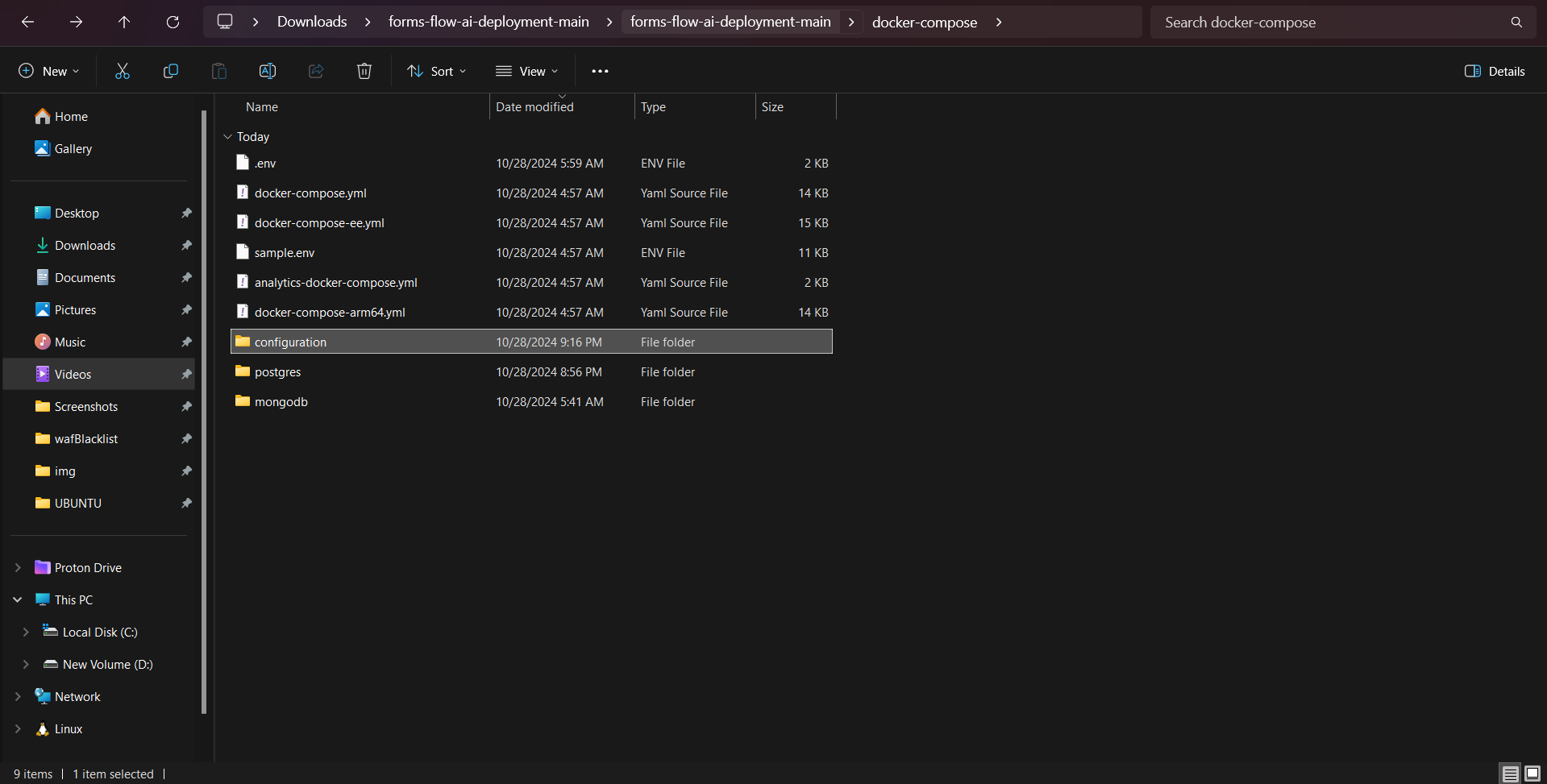 configuration folder