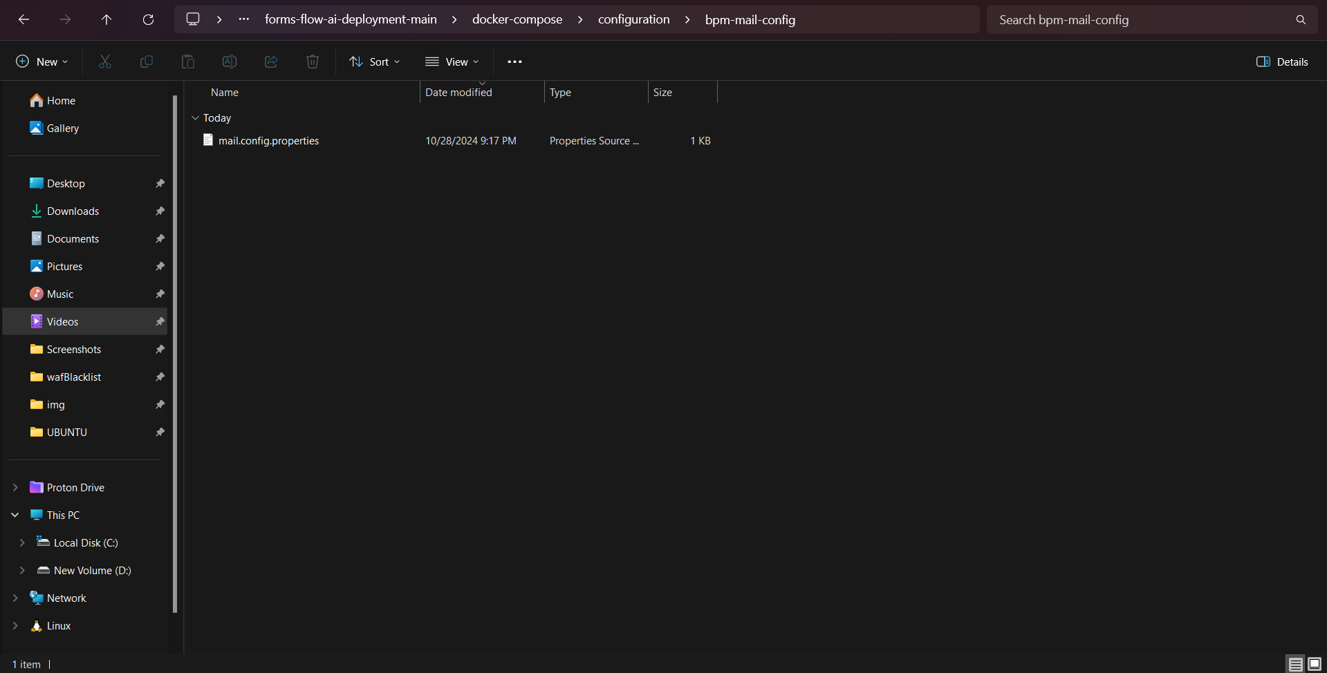 mail configuration file