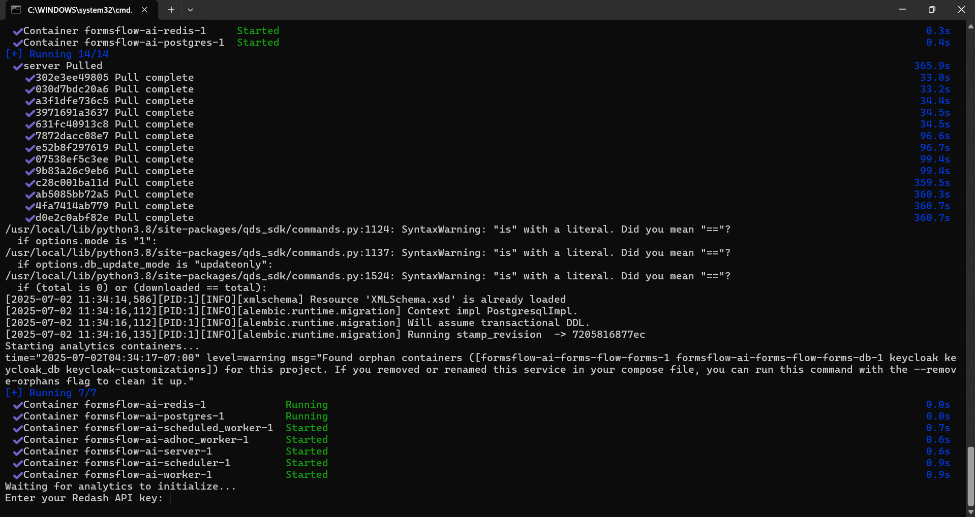 Redash API Key prompt