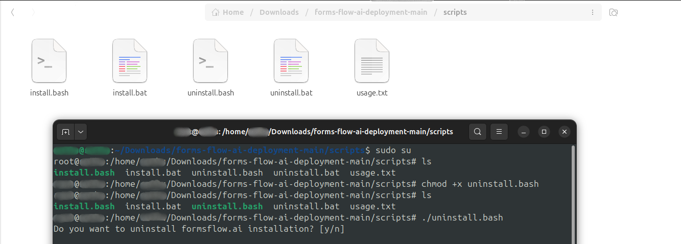 uninstall formsflow